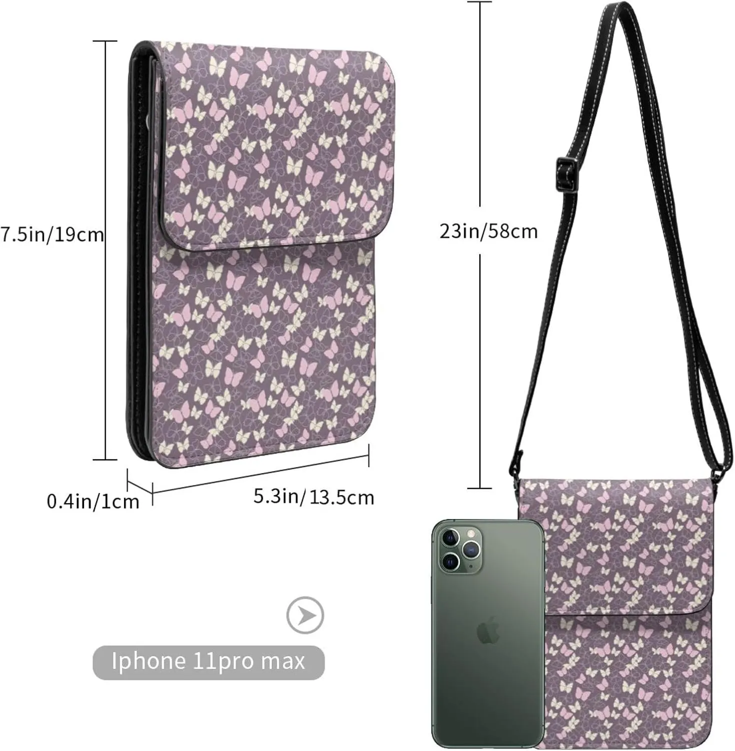 Mmm Fight Womens Crossbody Bags Deer Pattern Phone Bag Wallet Purses Adjustable Strap