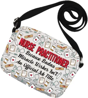MNIGIU Funny Nurse Practitioner Gift NP Crossbody Bag for DNP Nurse Week Gift