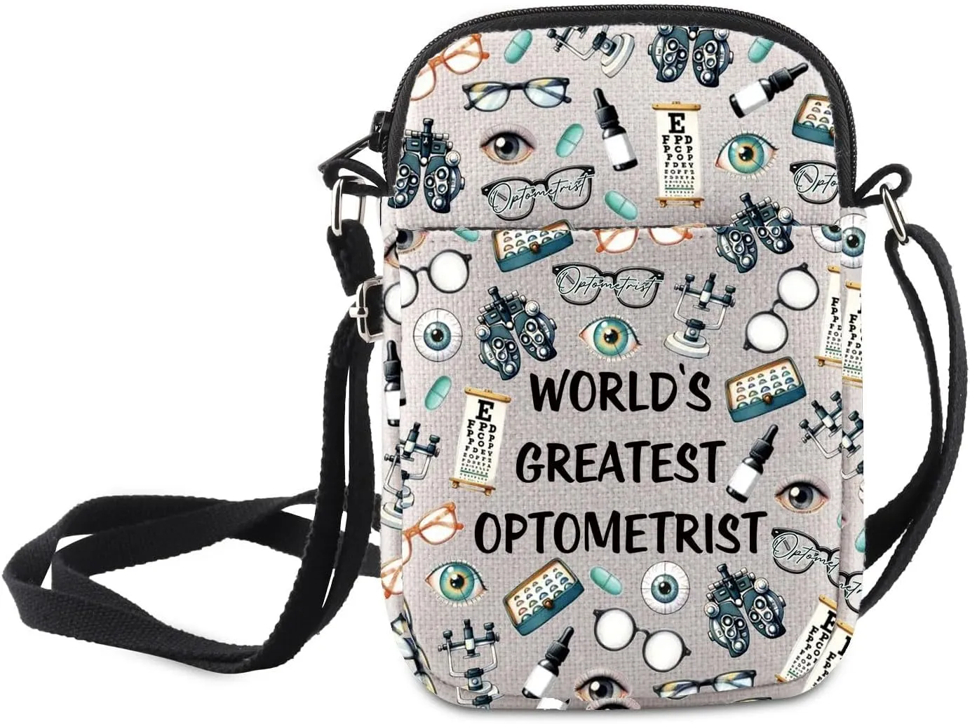 MNIGIU Optometry Optician Gift World's Greatest Optometrist Crossbody Bag Ophthalmic Tech Gift Eye Doctor Manager Bag