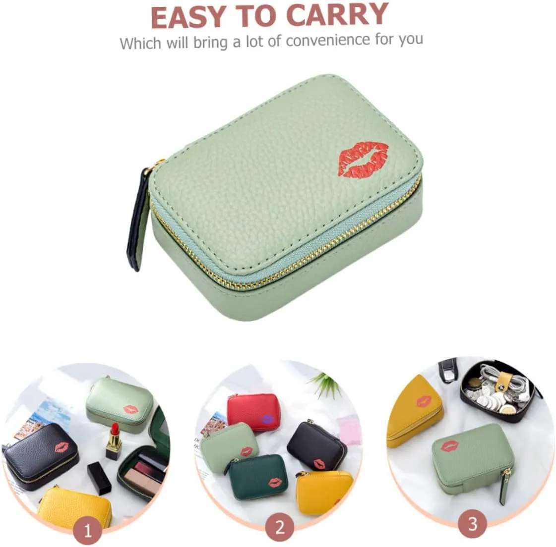 Mobestech Cosmetic Bag Lipsticks Pouch Lipstick Travel Case Womens Menstrual Pad Lipstick Holder Small Jewelry Bag Travel Makeup Bag Lip Gloss Mirror Bag Miss Small Wallet Make up Pu