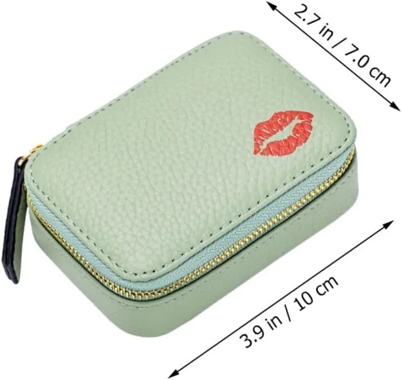 Mobestech Cosmetic Bag Lipsticks Pouch Lipstick Travel Case Womens Menstrual Pad Lipstick Holder Small Jewelry Bag Travel Makeup Bag Lip Gloss Mirror Bag Miss Small Wallet Make up Pu