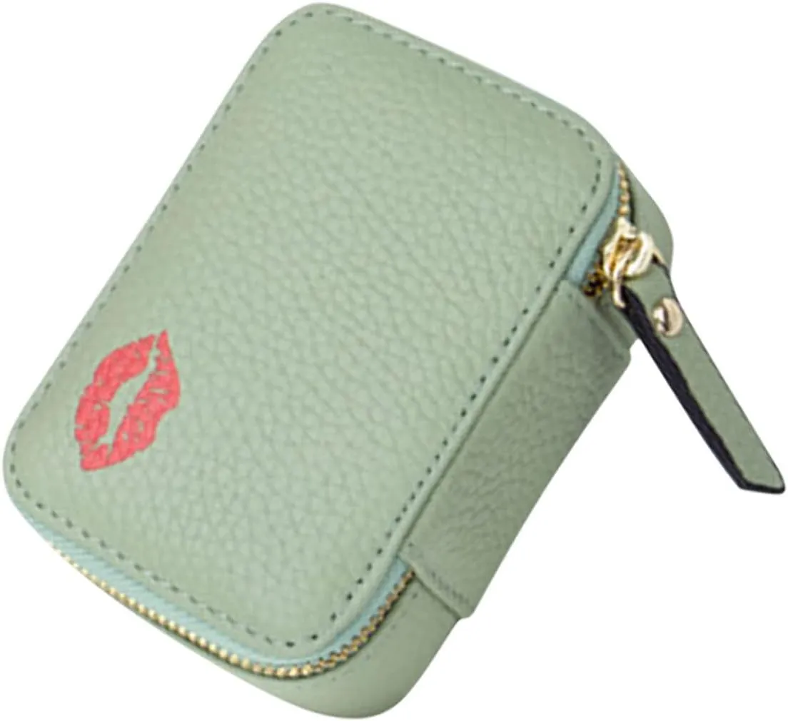 Mobestech Cosmetic Bag Lipsticks Pouch Lipstick Travel Case Womens Menstrual Pad Lipstick Holder Small Jewelry Bag Travel Makeup Bag Lip Gloss Mirror Bag Miss Small Wallet Make up Pu