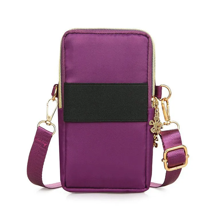 Mobile Phone Bag, Women's 3-layer Zipper Design Small Crossbody Shoulder Bags Wallet Coin Purse