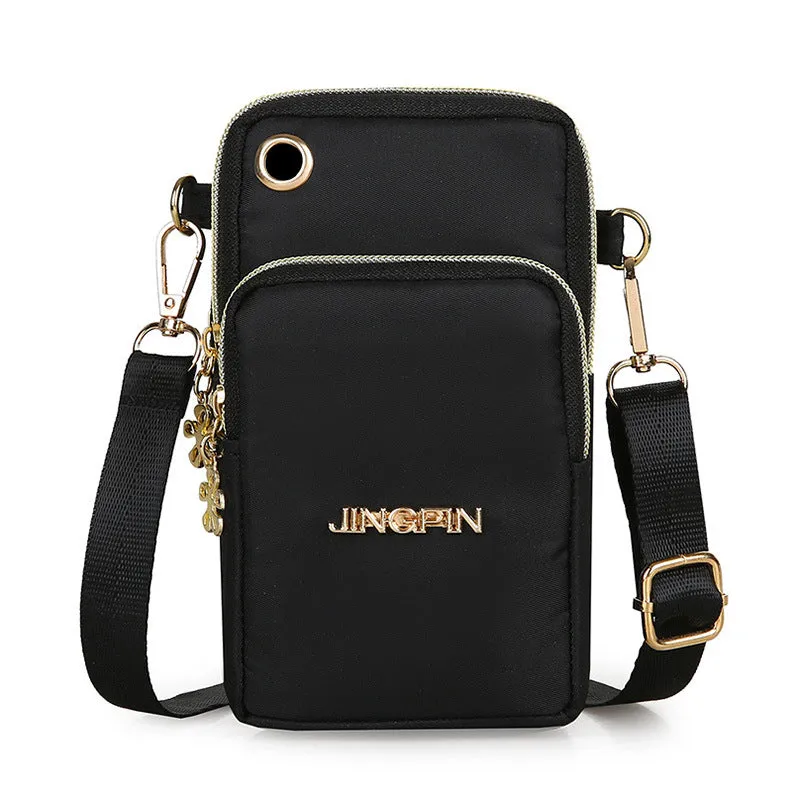 Mobile Phone Bag, Women's 3-layer Zipper Design Small Crossbody Shoulder Bags Wallet Coin Purse