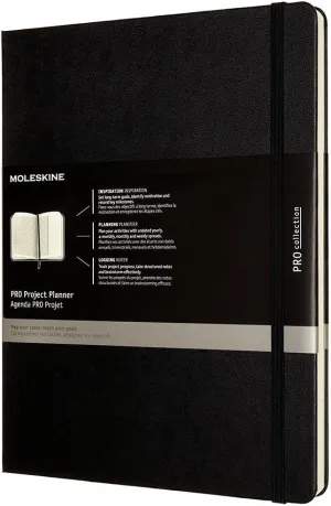 Moleskine PRO Project Planner, Hard Cover, XL (7.5" x 9.5") Black, 288 Pages