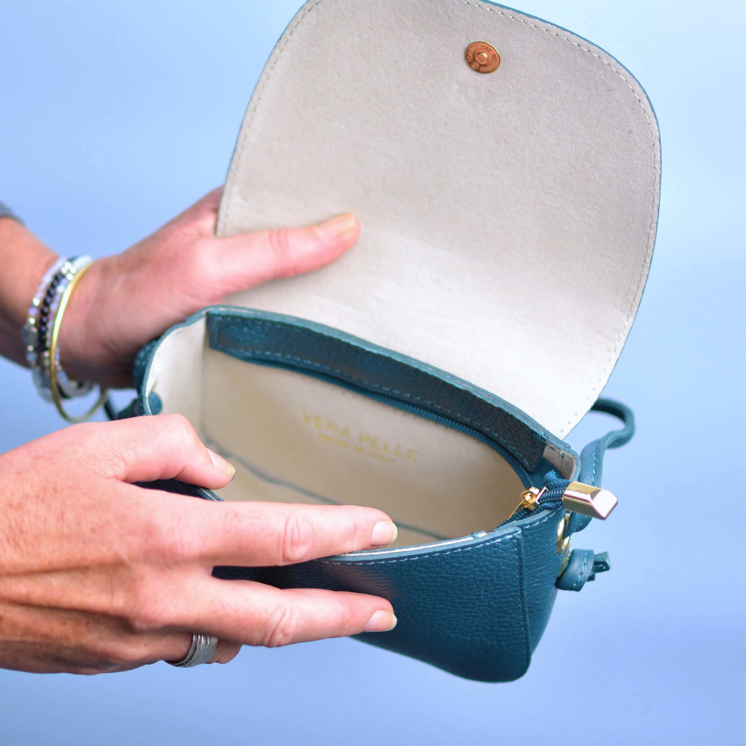 Monogram Small Leather Saddle Bag