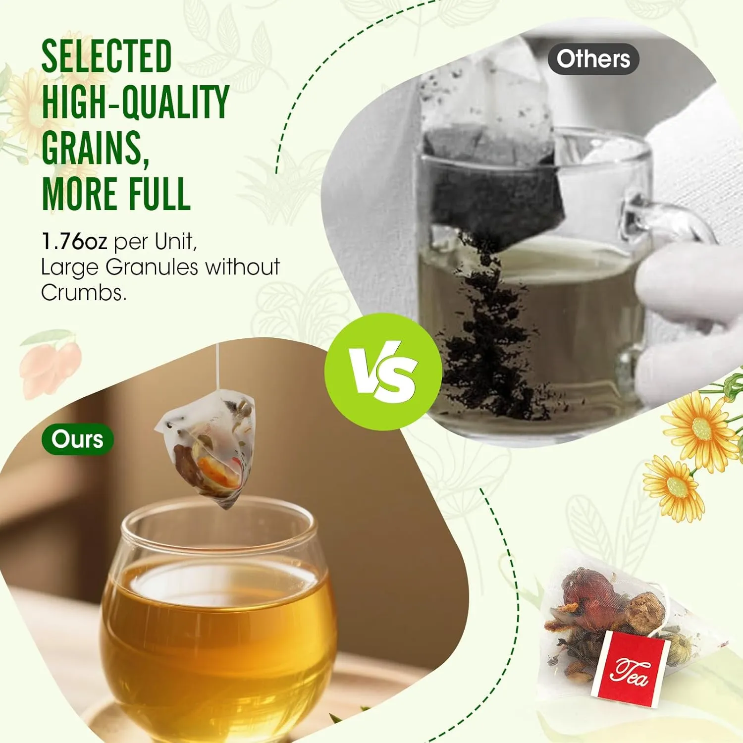 MQUPIN Dandelion Wolfberry Tea Bags-10 Herbal Ingredients Blend, Organic Kidney& Liver Health Tea,Chrysanthemunn Cassia Seed Teabags-Support Digestion & Boost Immune System((1 Bag 30 Pcs)