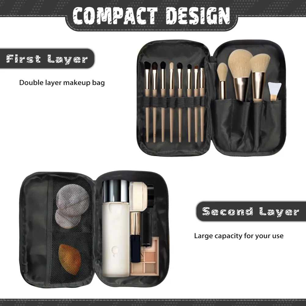 Multi-function Cosmetic Bag for Women Fall Maple Leaves Travel Hanging Organizer Bag for Brushes,Toiletry,Cosmetics Storage Bag