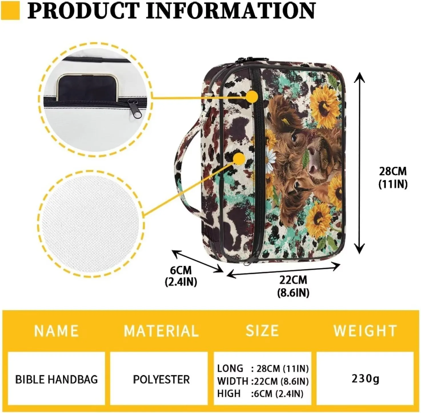 Mumeson Bible Cover for Ladies Anti Dust Bible Bags Bible Study Accessory Holder Carrying Tote Bag