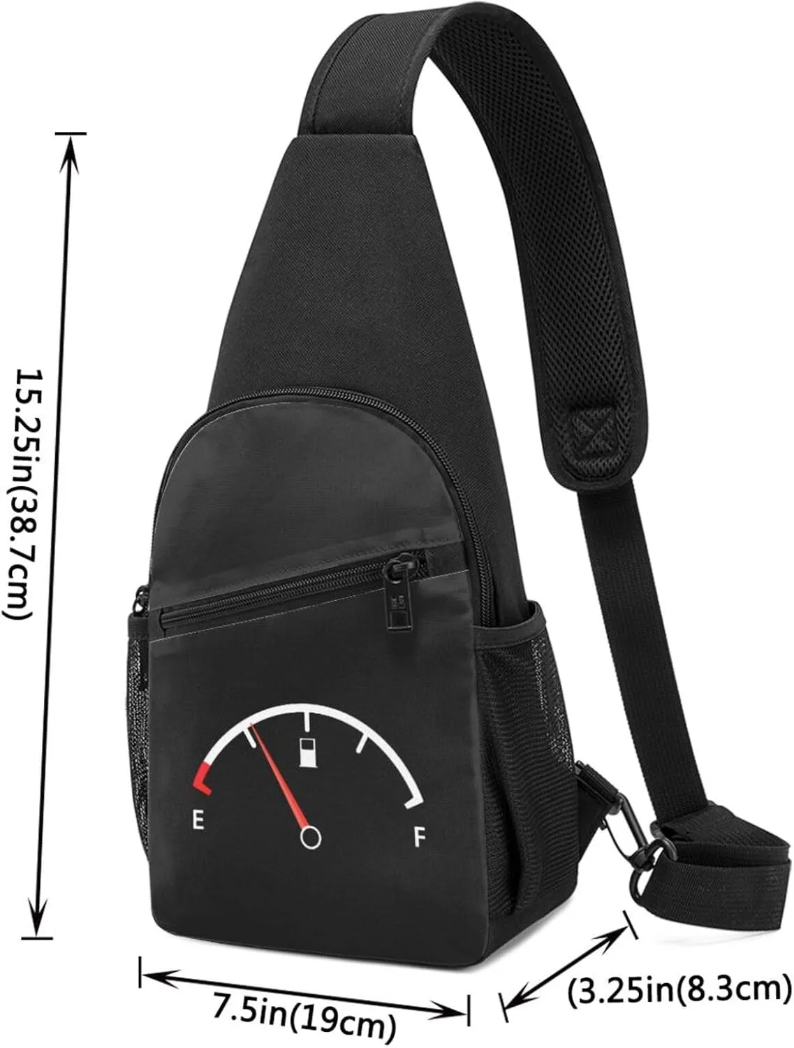 My Give A Sht Meter Is Empty Unisex Chest Bag Lightweight Crossbody Shoulder Bag Travel Pocket Black