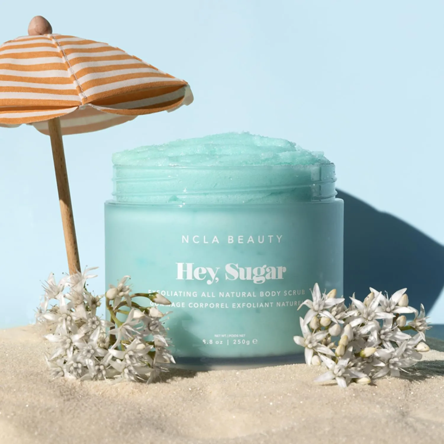 NCLA - Hey, Sugar Body Scrub | Smooth, Exfoliate, Hydrate Skin | Shea, Mango   Cocoa Butters | Vegan, Cruelty-Free, Clean Skincare (Amalfi Coast; 250g | 8.8 oz)