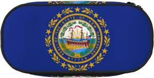 New Hampshire state flag print Pencil Case, Small Pencil Pouch Multi Use Pencil Case Organizer, Portable Pencil Bags