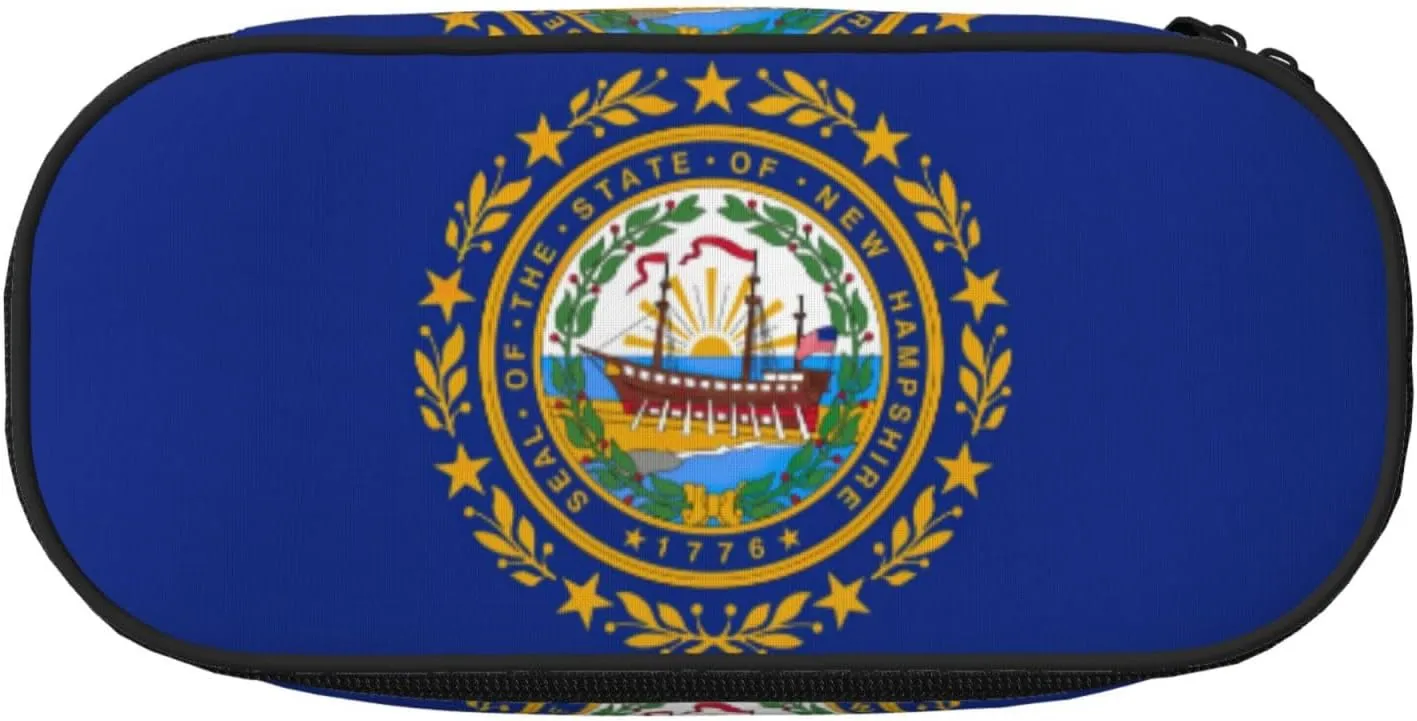 New Hampshire state flag print Pencil Case, Small Pencil Pouch Multi Use Pencil Case Organizer, Portable Pencil Bags