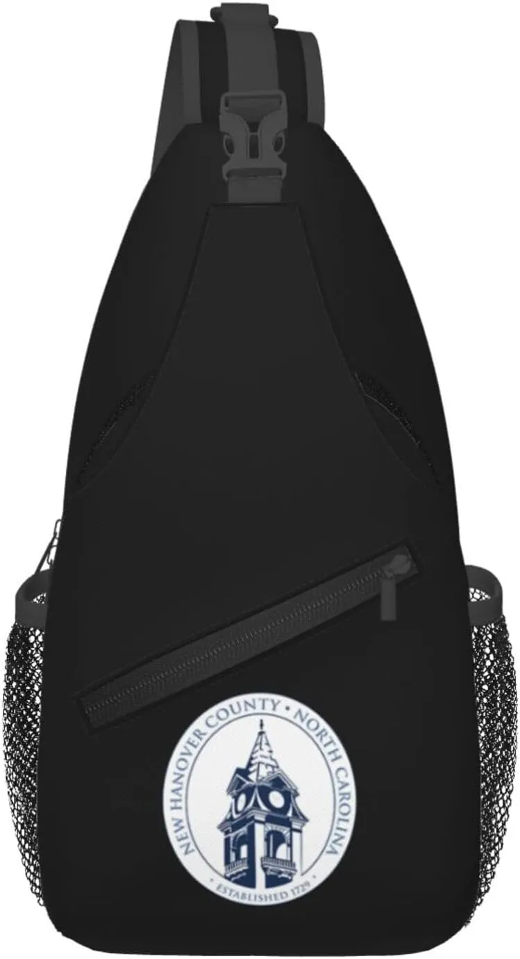New Hanover County Seal Crossbody Bags For Women Men Chest Backpack Gym Shoulder Bag Travel Outdoor Sports Casual Crossbody Bags