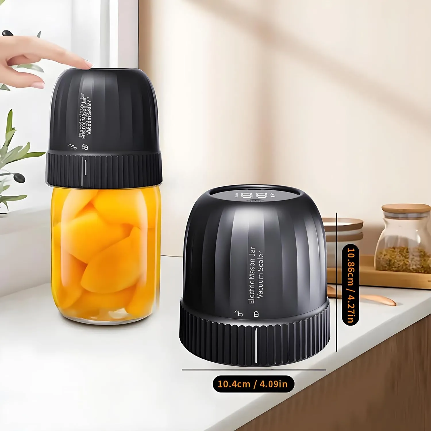 Newly Upgraded 3-In-1 Electric Mason Jar Vacuum Sealer Canning Jar Sealer Vacuum Sealing Kit Is Suitable For Wide Mouth Mason Jar And Regular Jar Sealer Super Suction Food Vacuum Bag (Black)