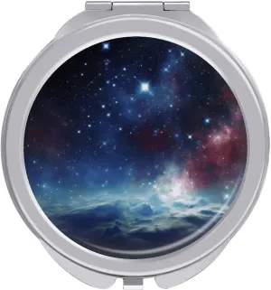 Night Sky Outer Space Portable Makeup Mirror, Sided Travel Hand Mirror Mini Folding Mirror for Precise Makeup Women Daily Use