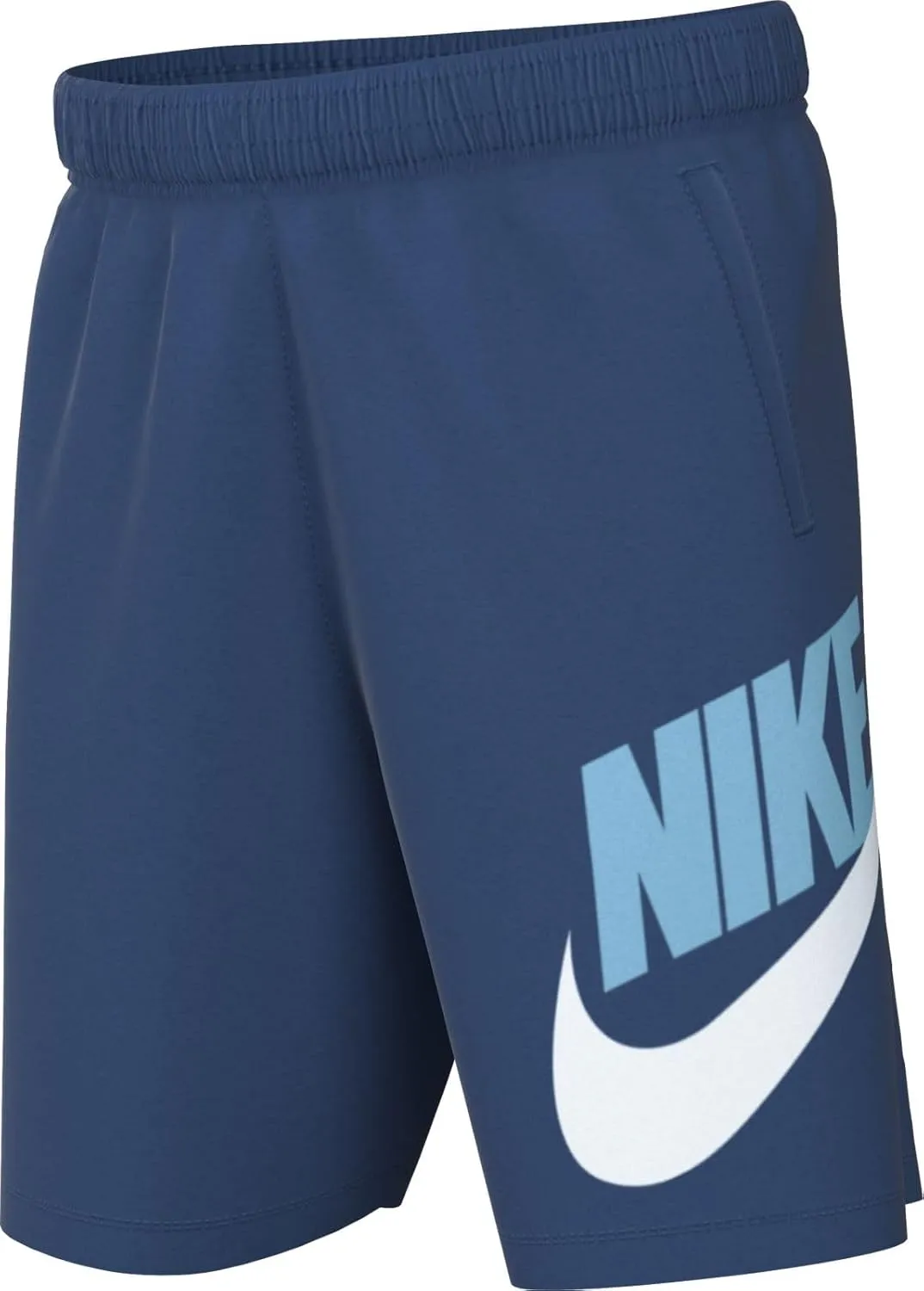Nike Sportswear Club Fleece Big Kids' French Terry Shorts (Court Blue/White/Aquarius Blue, FD2997-476) Size Small