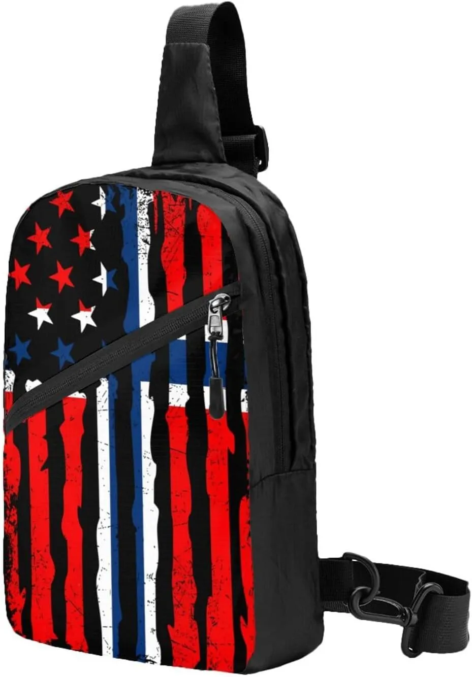Norwegian American Flag Norway Root Crossbody Bag Portable Sling Bags Foldable Chest Daypack Reusable Sports Shoulder Backpack Diagonally Casual Rucksack Travel Bag