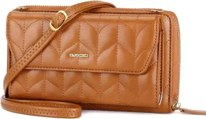 nuoku Womens RFID Wallet Purse Wristlet Crossbody Clutch with Zip Around 2 Strap
