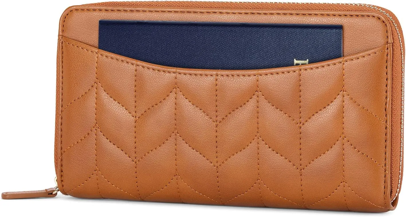 nuoku Womens RFID Wallet Purse Wristlet Crossbody Clutch with Zip Around 2 Strap