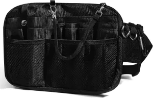Nurse Fanny Pack with Stethoscope Holder - Medical Bag, Pocket Organizer, Utility Pack for Work Tools, Vet Tech and Teacher Tool Belt (Black)