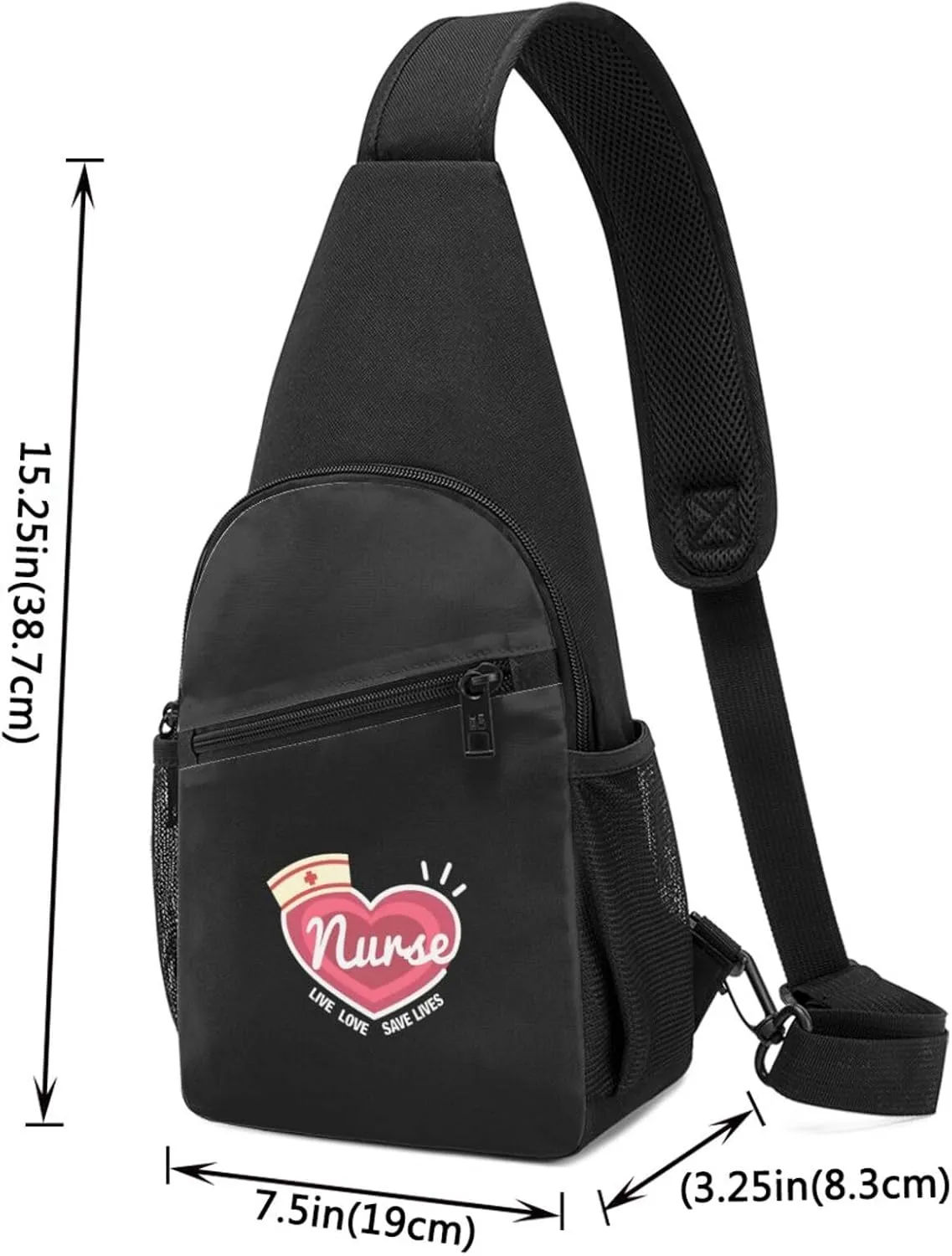 Nurse Live Love Save Lives Unisex Chest Bag Lightweight Crossbody Shoulder Bag Travel Pocket