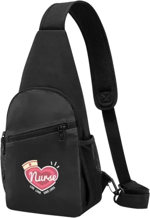 Nurse Live Love Save Lives Unisex Chest Bag Lightweight Crossbody Shoulder Bag Travel Pocket