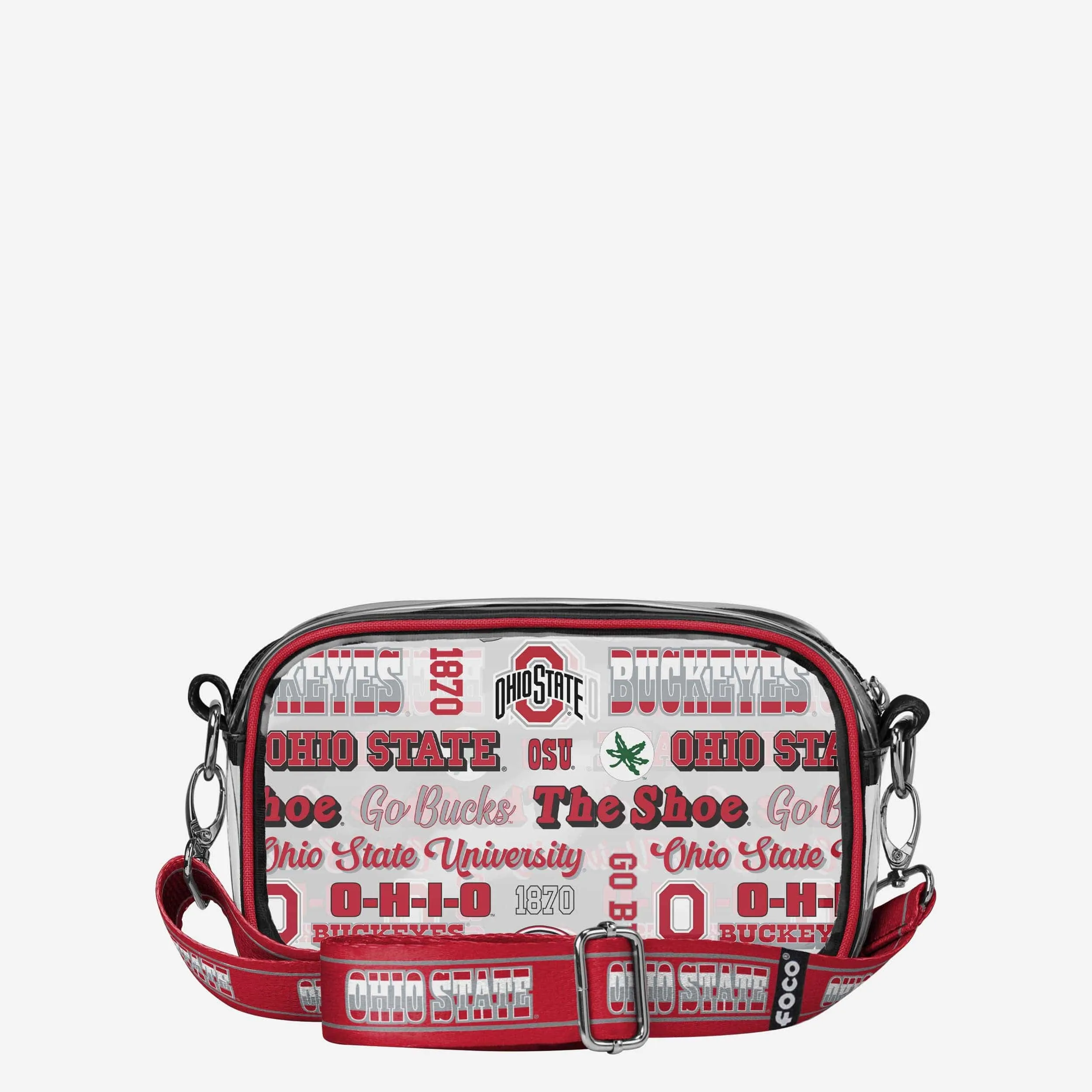Ohio State Buckeyes Repeat Retro Print Clear Crossbody Bag