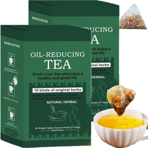 Oil-Reducing Tea - Oil Cleansing Tea for Liver & Kidney 15 Bags/Box, 10 Herbal with Excellent Formula, Chinese Winter Melon Lotus Leaf Teabag (2)