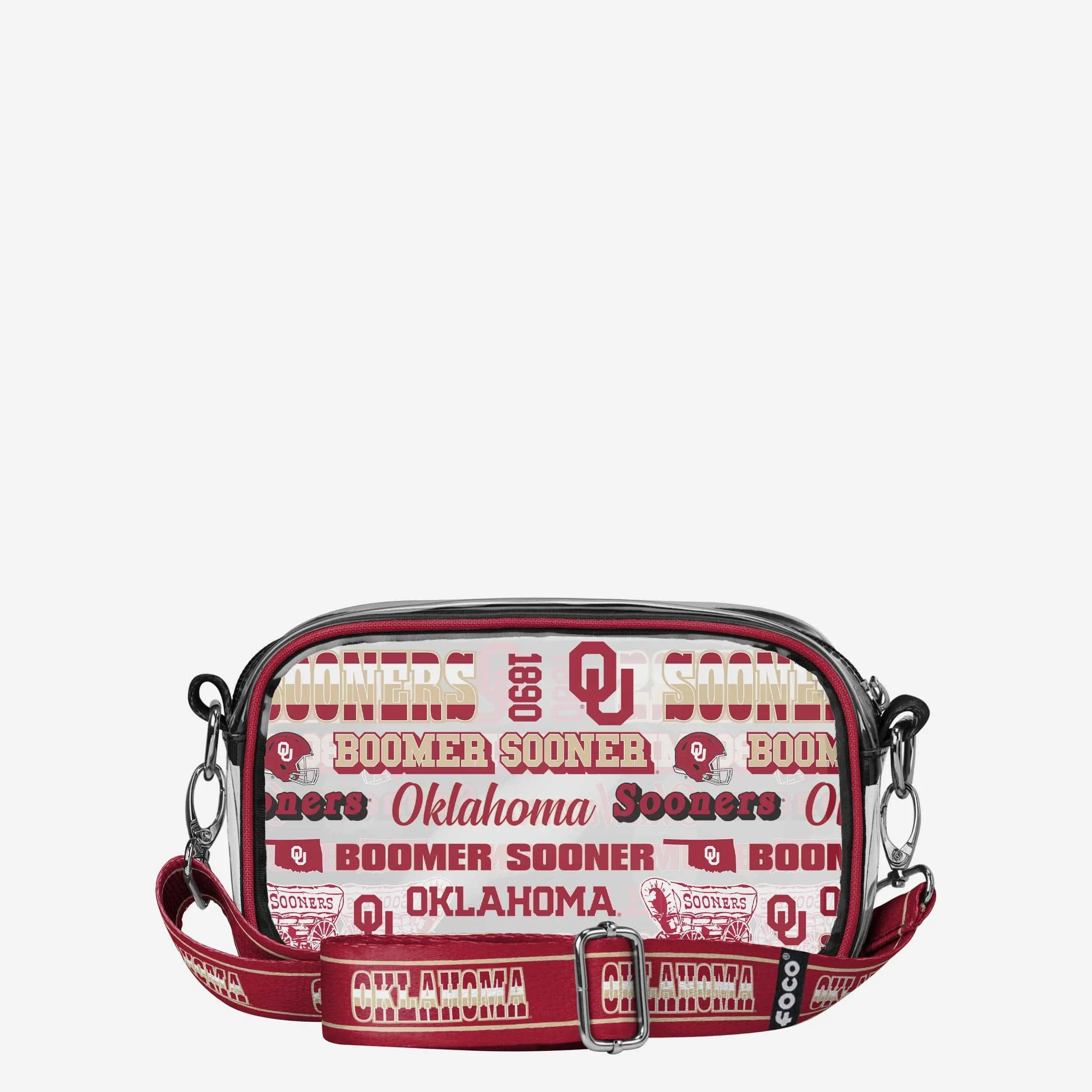 Oklahoma Sooners Repeat Retro Print Clear Crossbody Bag