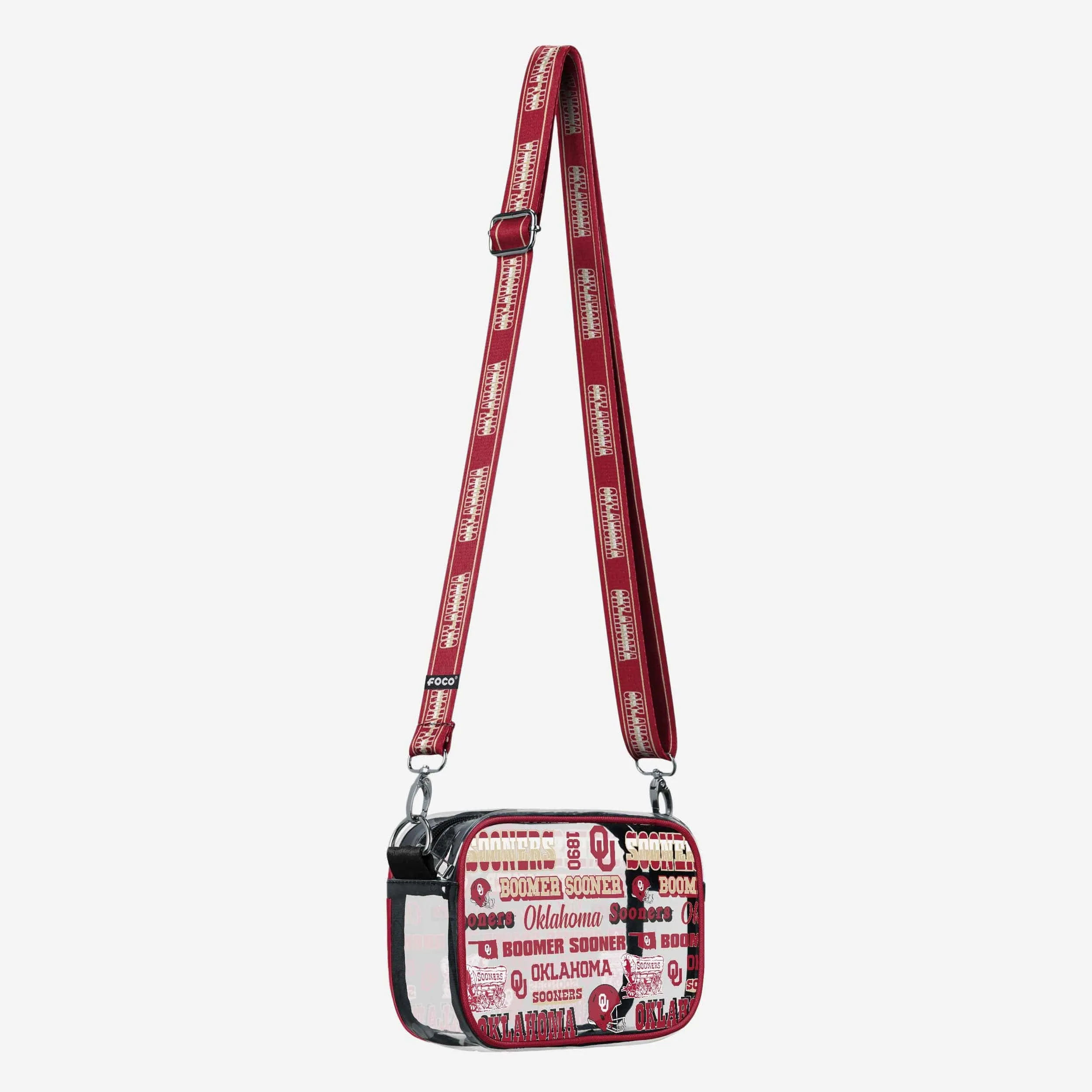 Oklahoma Sooners Repeat Retro Print Clear Crossbody Bag