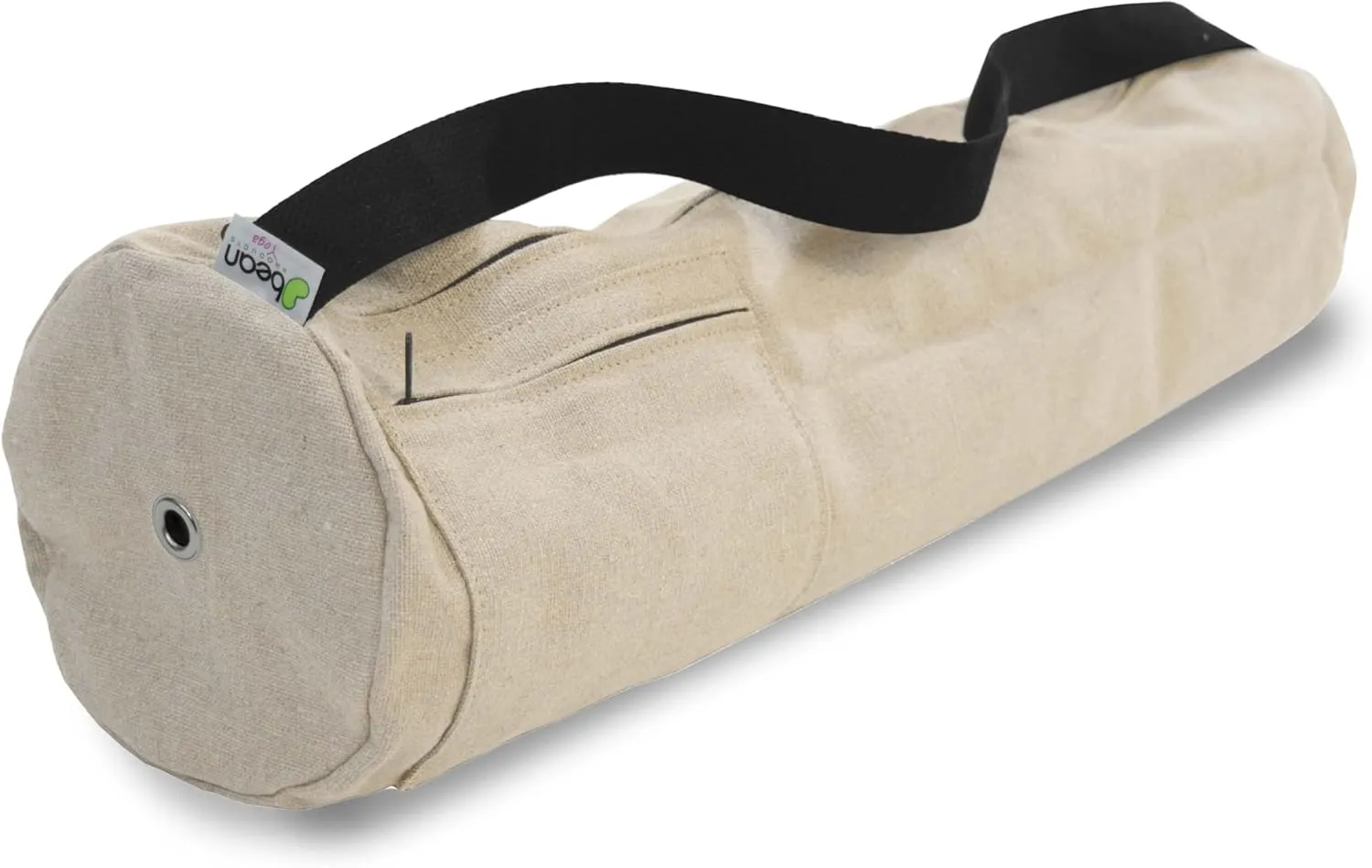 Organic Hemp Mat Bags - 8" round x 32" long - Easy Open Zipper - Extra Large - (fits Manduka   Jade) - Made in USA