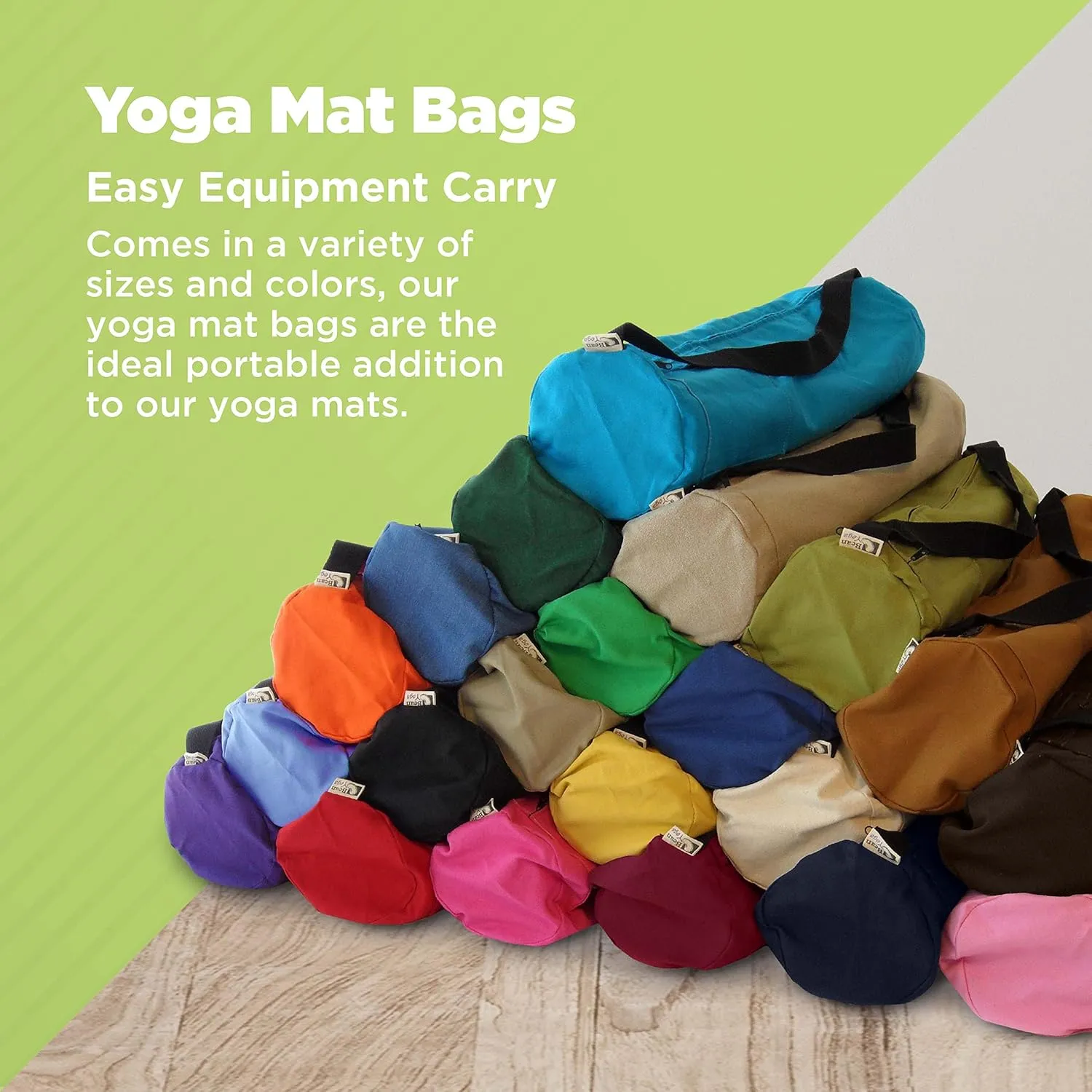 Organic Hemp Mat Bags - 8" round x 32" long - Easy Open Zipper - Extra Large - (fits Manduka   Jade) - Made in USA