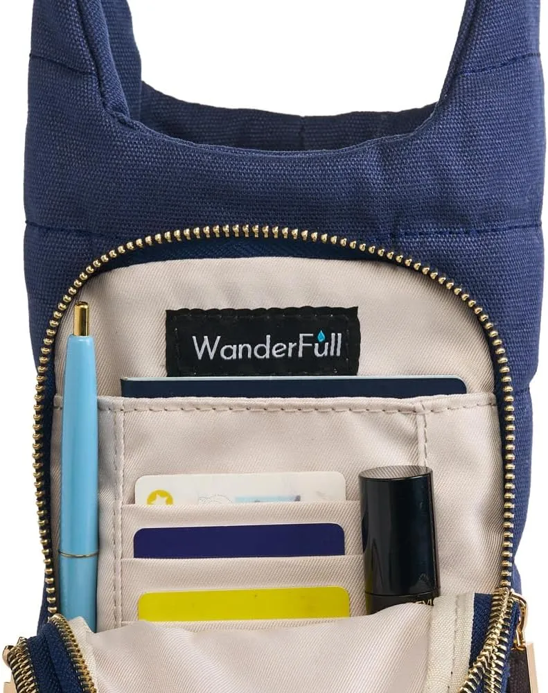 Original HydroBag Collection | Large Water Bottle Holder with Strap & Zipper Slot for Handle | Crossbody Tumbler Carrier Bag with Pockets
