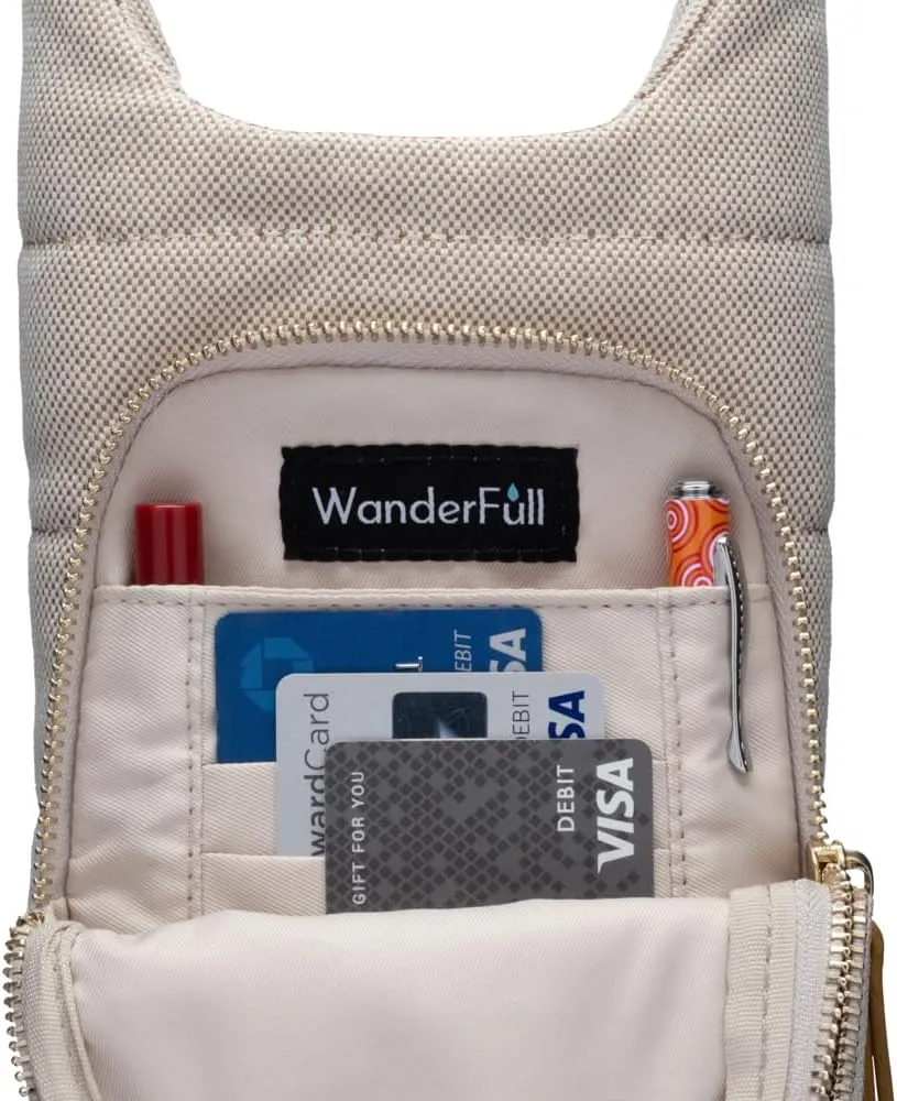 Original HydroBag | Quilted Water Bottle Holder with Strap | Tote Bottle Carrier Crossbody Bag with Pockets