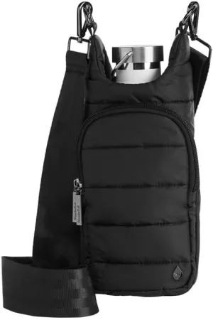 Original HydroBag | Quilted Water Bottle Holder with Strap | Tote Bottle Carrier Crossbody Bag with Pockets