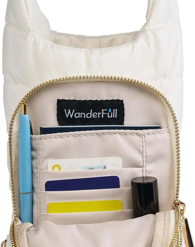 Original HydroBag | Quilted Water Bottle Holder with Strap | Tote Bottle Carrier Crossbody Bag with Pockets