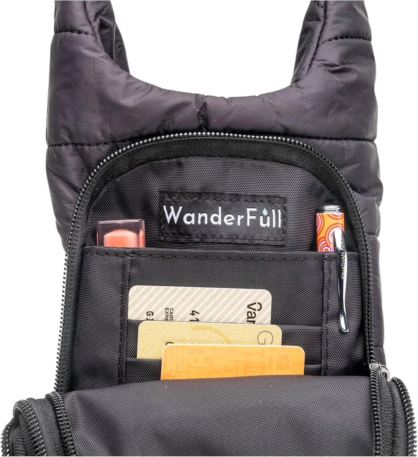 Original HydroBag | Quilted Water Bottle Holder with Strap | Tote Bottle Carrier Crossbody Bag with Pockets