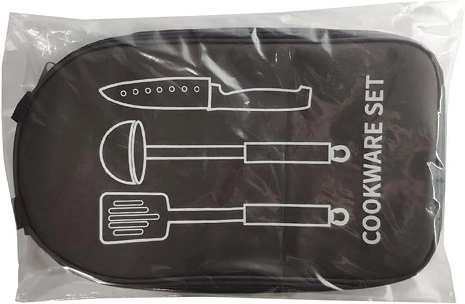 Outdoor Portable Barbecue Utensils Camping Hiking Tableware Storage Bag Cookware Carry For Case