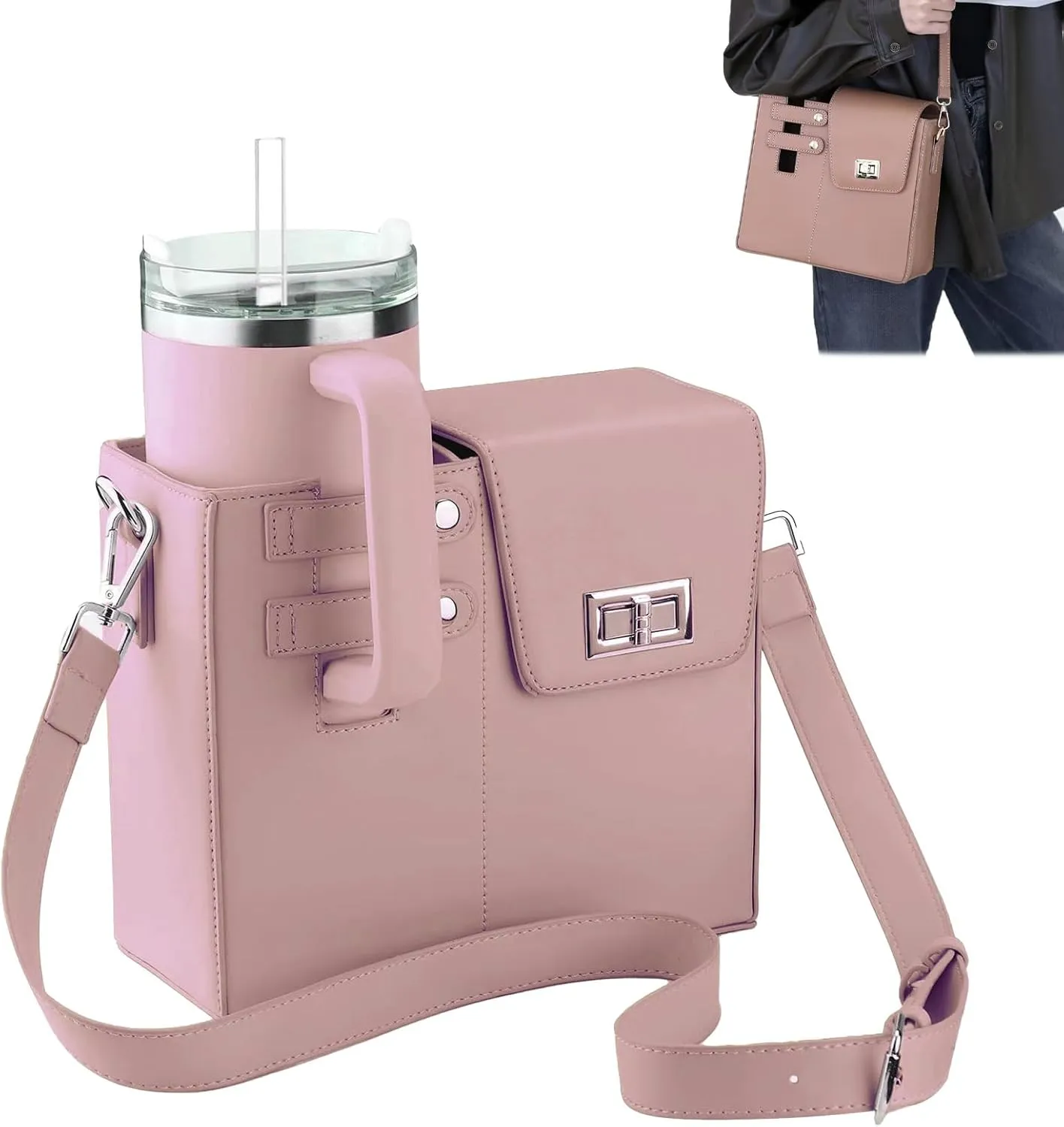 Outdoor Portable Crossbody Water Cup Storage Bag, Sling Bag With Water Bottle Holder Water, Suitable For Women'S Crossbody Bag With Sports Water Bottle Holder. (khaki)
