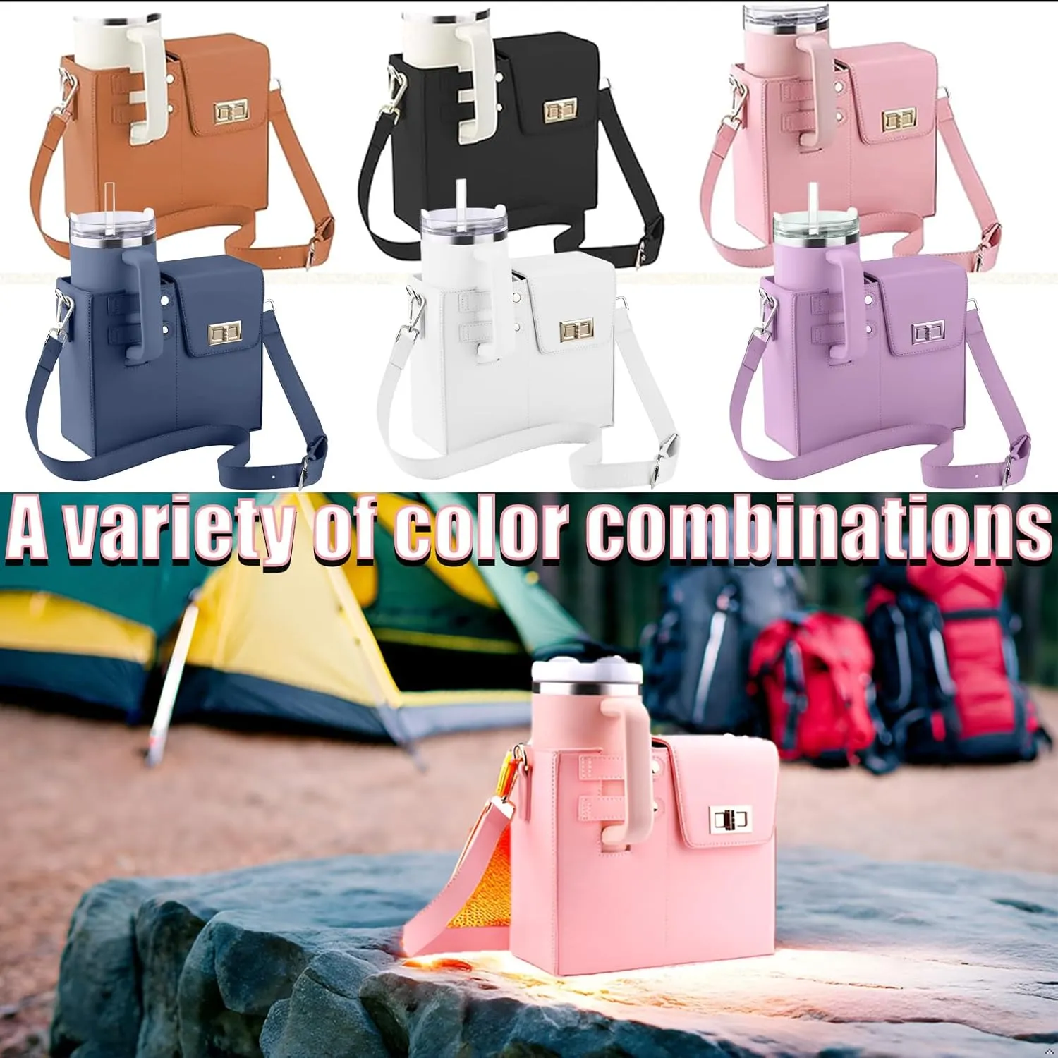Outdoor Portable Crossbody Water Cup Storage Bag, Sling Bag With Water Bottle Holder Water, Suitable For Women'S Crossbody Bag With Sports Water Bottle Holder. (khaki)