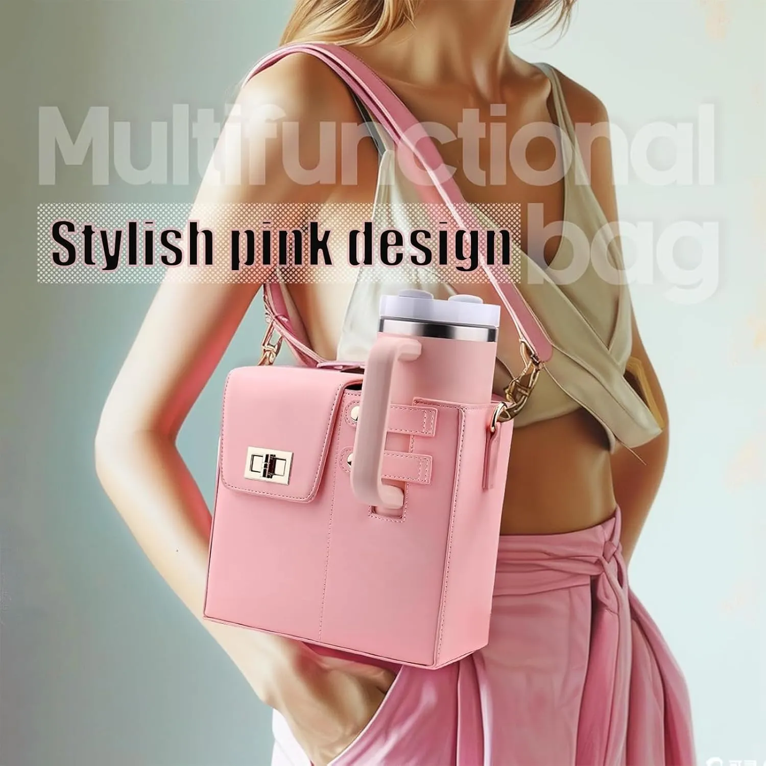 Outdoor Portable Crossbody Water Cup Storage Bag, Sling Bag With Water Bottle Holder Water, Suitable For Women'S Crossbody Bag With Sports Water Bottle Holder. (khaki)
