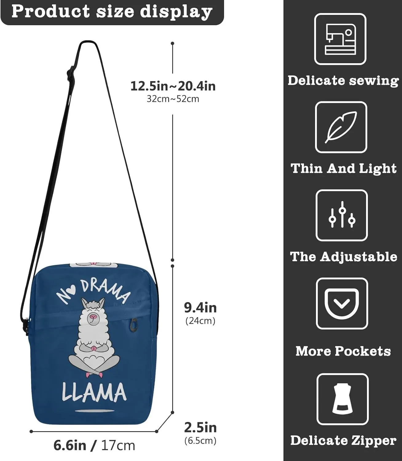 Oyihfvs Messenger Bag, Men's Crossbody Bag, Women's Crossbody Bag with Adjustable Strap