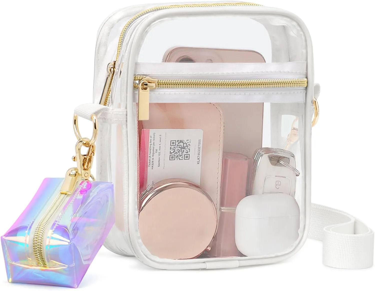 PACKISM Clear Bag for Stadium Events - Clear Purses for Women Stadium Crossbody Messenger Bag for Concerts Sporting Events