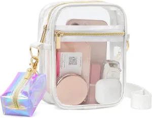PACKISM Clear Bag for Stadium Events - Clear Purses for Women Stadium Crossbody Messenger Bag for Concerts Sporting Events