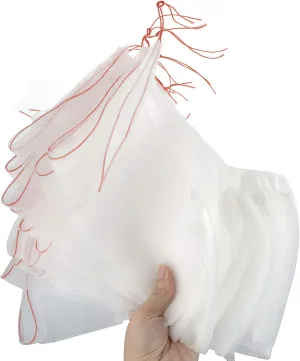 Pannow 100Pcs Plant Protect Bag, Garden Netting Bag Insects Mosquito Bug Net Barrier Bag Garden Plant Fruit Flower Protect Bag, Mesh Netting Bags - White 6" x 10"