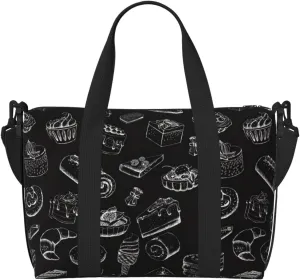 Pastries On Chalkboard print Crossbody Travel Bags Fashion Travel Bags Items Travel Bags Tote Bags
