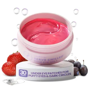 Patchology Serve Chilled Rosé Hydrating Under Eye Patches – Hyaluronic Acid & Antioxidant-Infused Eye Masks to Reduce Dark Circles, Puffiness & Fine Lines - Ideal Skincare Essentials (30 Pairs/Jar)