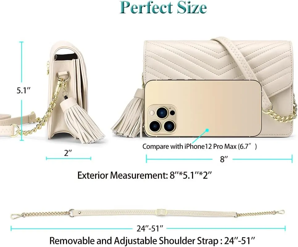 Peacocktion Small Crossbody Bags for Women, RFID Wallet Purse Cellphone Card Holder Wristlet 2 Straps