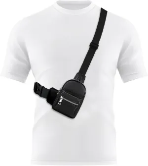 Peicees Mini Leather Sling Bag for Men Women Travel Daily Crossbody Bag Phone Holder